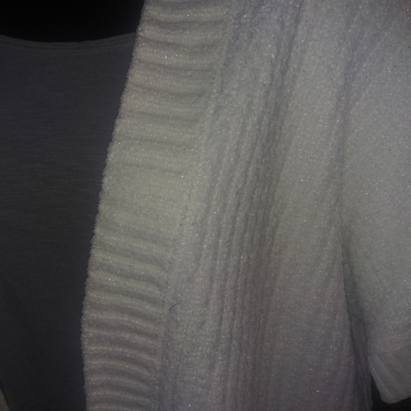 Torrid cream silver lurex plushy cocoon top 00 - Picture 4 of 7